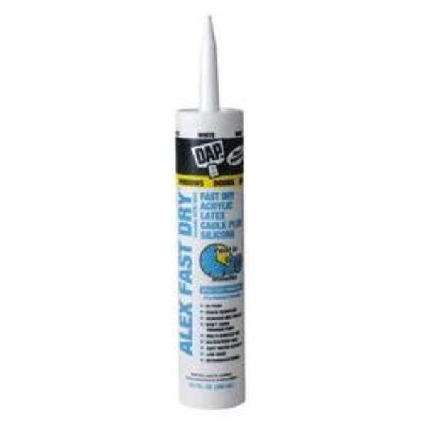 Dap Alex Fast Dry 10.1 Oz. White Siliconized Acrylic Latex Caulk - Iieemm