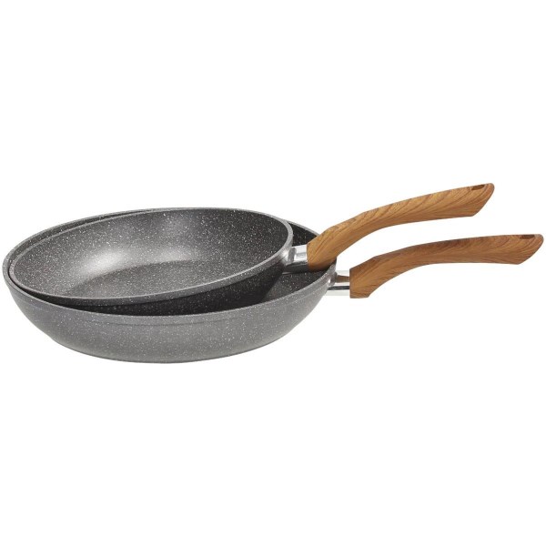 Tognana Wood & Stone Gray Metallic Frying Pan Set (2-Piece) - Iieemm