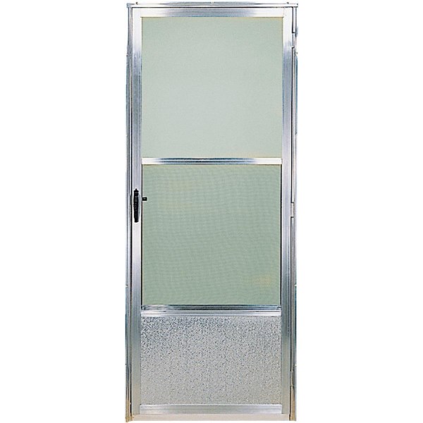 Croft Imperial Style 30 In. W x 80 In. H x 1 In. Thick Mill Self-Storing Aluminum Storm Door - Iieemm