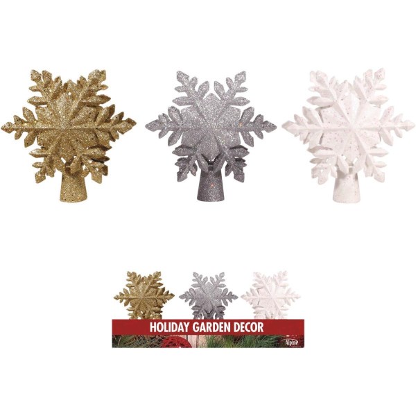 Alpine LED Glitter Snowflake Projector Christmas Tree Topper - Iieemm