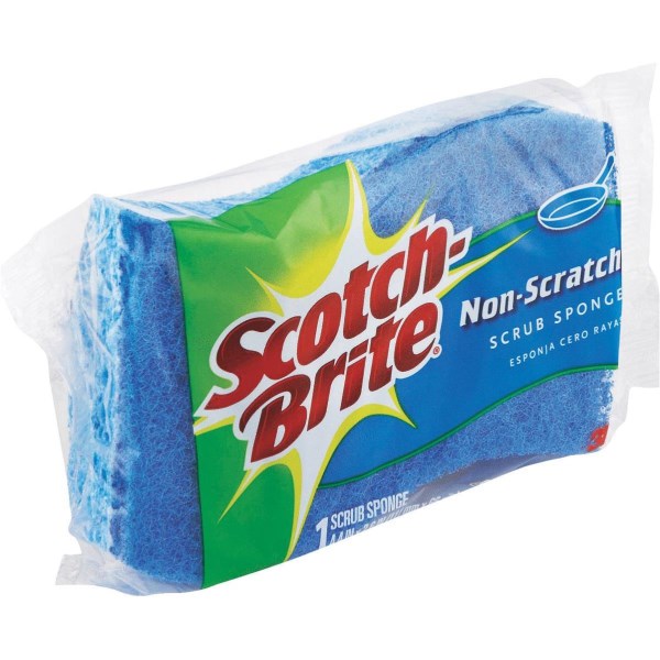 3M Scotch-Brite 4.4 In. x 2.6 In. Blue Scratch Free Scrub Sponge - Iieemm