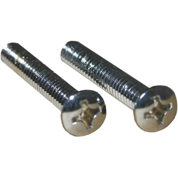 Lasco 1/4 In.-20 x 1-5/8 In. Chrome-Plated Overflow Bath Plate Screw (2-Pack) - Iieemm
