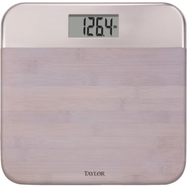 Taylor Digital 440 Lb. Bamboo/Metal Bath Scale, Gray - Iieemm