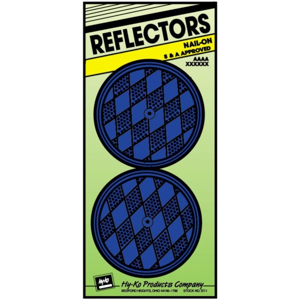 Hy-Ko 3-1/4 In. Dia. Round Blue Nail-On Reflector (2-Pack) - Iieemm