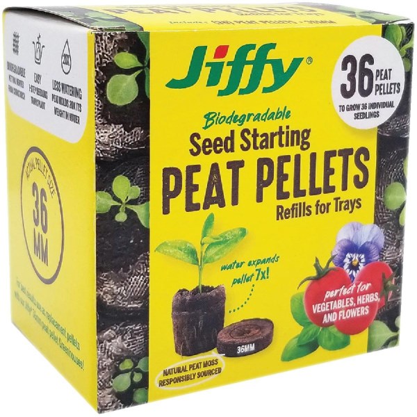 Jiffy Biodegradable Seed Starting Peat Pellets Refill Pack (36-Pack) - Iieemm