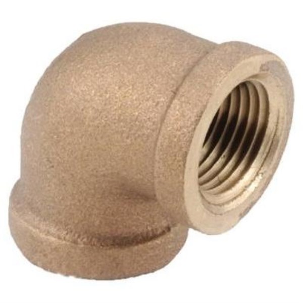 Anderson Metals 1/2 In. 90 Deg. Red Brass Threaded Elbow (1/4 Bend) - Iieemm