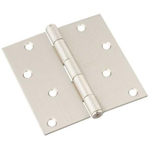 National 4 In. Square Satin Nickel Door Hinge - Iieemm
