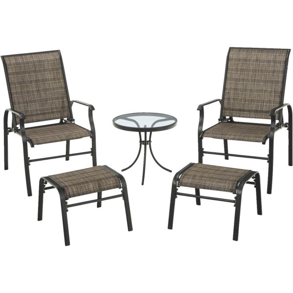 Outdoor Expressions Windsor Collection 5-Piece Sling Chat Set - Iieemm