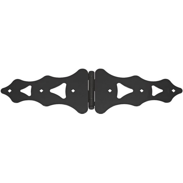 National 10 In. Black Ornamental Strap Hinge - Iieemm