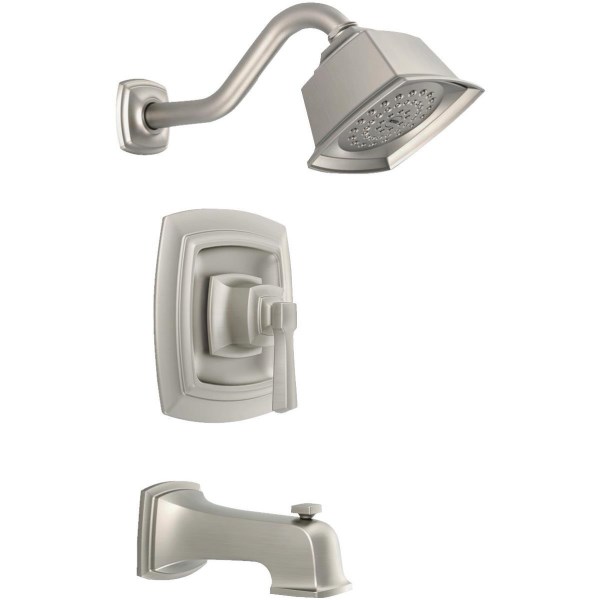 Moen Boardwalk Brushed Nickel Single-Handle Lever Tub and Shower Faucet - Iieemm