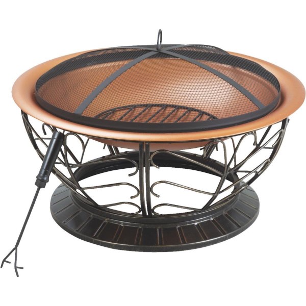 Outdoor Expressions 30 In. Coppertone Round Steel Fire Pit - Iieemm