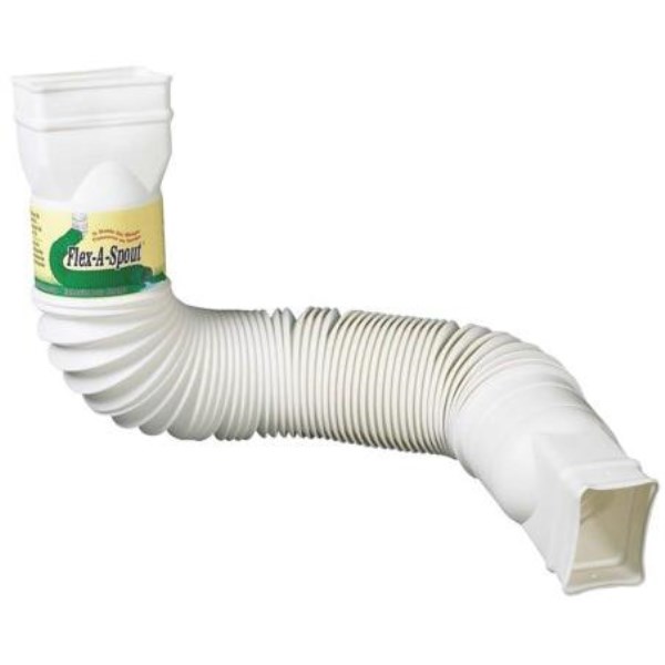 Spectra Metals Ground Spout 22 In. to 48 In. White K-Style Polypropylene Downspout Extender - Iieemm