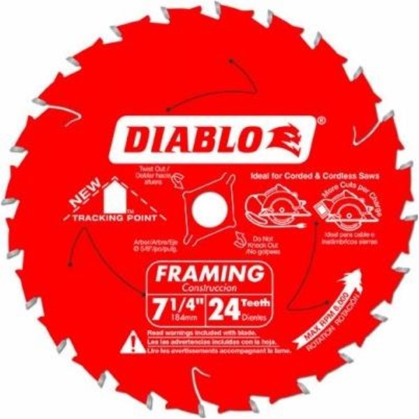 Diablo 7-1/4 In. 24-Tooth Framing Circular Saw Blade - Iieemm