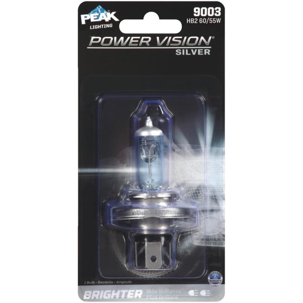 PEAK Power Vision Silver 9003 HB2 12.8V Halogen Automotive Bulb - Iieemm