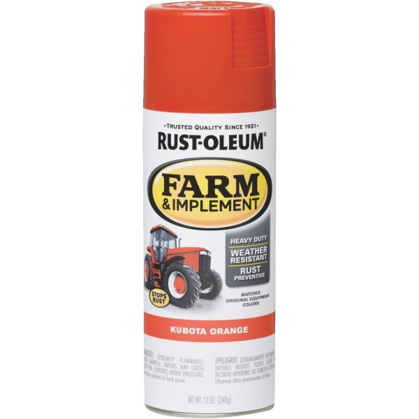 Rust-Oleum 12 Oz. Kubota Orange Farm & Implement Spray Paint - Iieemm
