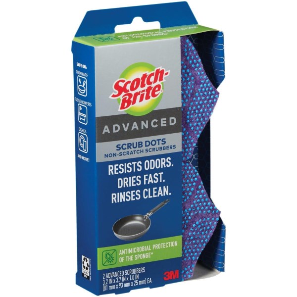 Scotch-Brite Advanced Scrub Dots Non-Scratch Scrubber Sponge (2-Pack) - Iieemm