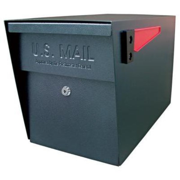 Mail Boss Black Steel Locking Security Post Mount Mailbox - Iieemm