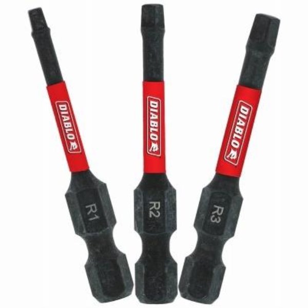 Diablo 3-Piece Square 2 In. Impact Screwdriver Bit Set - Iieemm