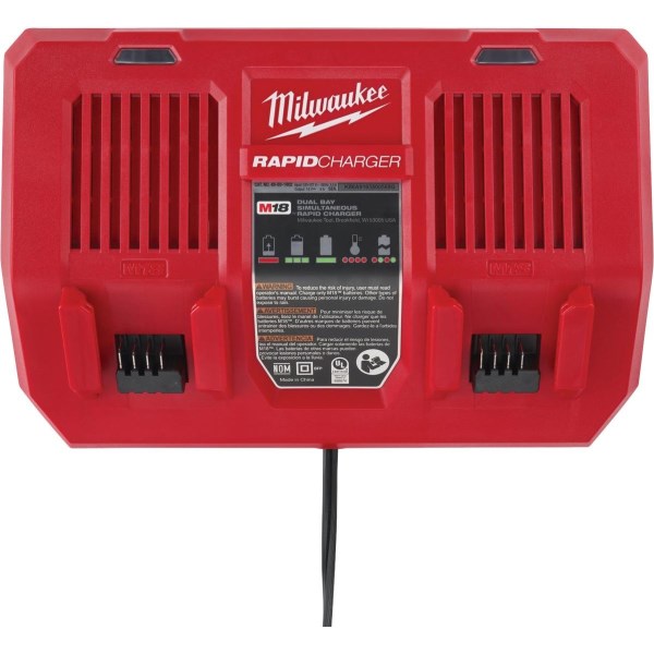 Milwaukee M18 18 Volt Lithium-Ion Dual Bay Simultaneous Rapid Battery Charger - Iieemm