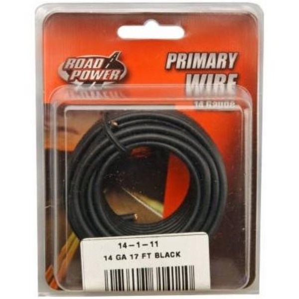 ROAD POWER 17 Ft. 14 Ga. PVC-Coated Primary Wire, Black - Iieemm