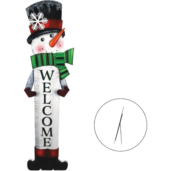 Alpine 2 In. W. x 47 In. H. x 11 In. L. Tall Snowman Christmas Porch Greeter Sign with Easel - Iieemm