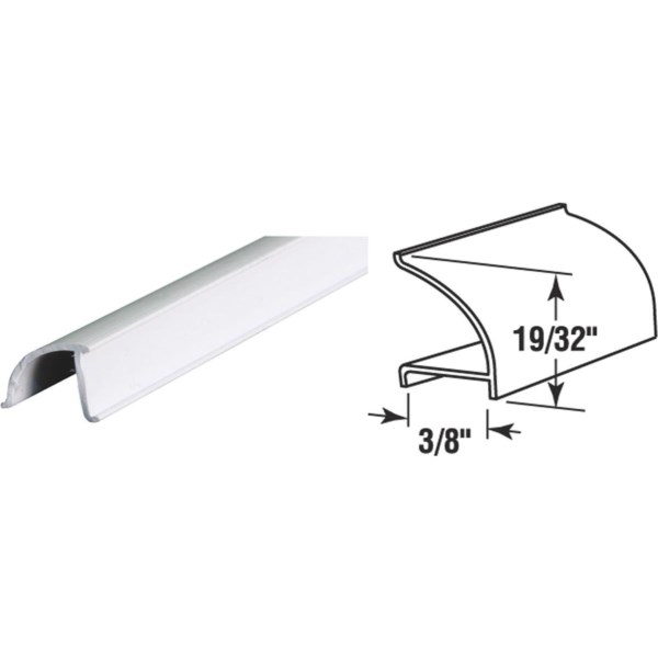Prime-Line 3/8 In. Dia. x 72 In. L. White Vinyl Rigid Snap-In Glass Spline - Iieemm