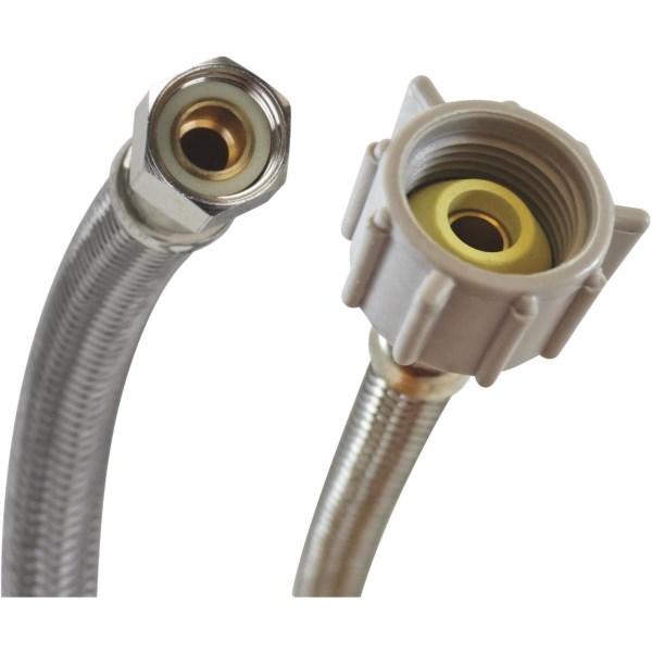 Fluidmaster 3/8 In. Comp x 7/8 In. Ballcock x 9 In. L Braided Stainless Steel Toilet Connector - Iieemm