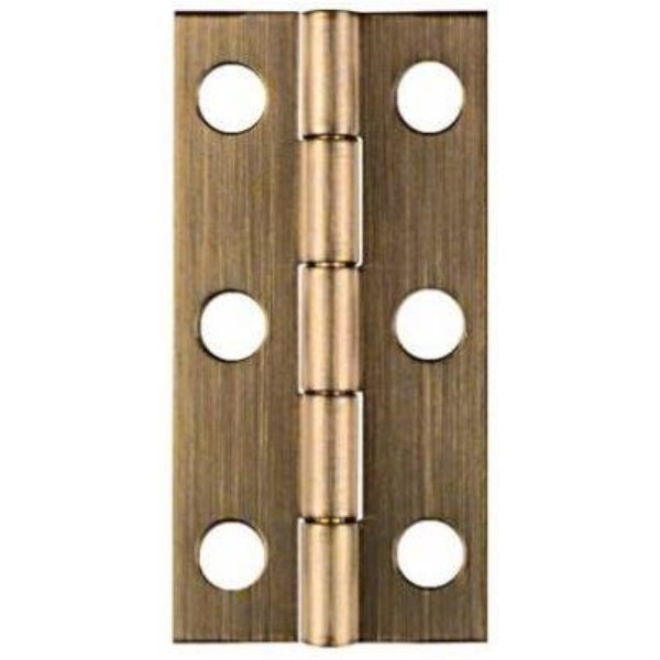 National 1 In. x 2 In. Antique Brass Narrow Decorative Hinge (2-Pack) - Iieemm