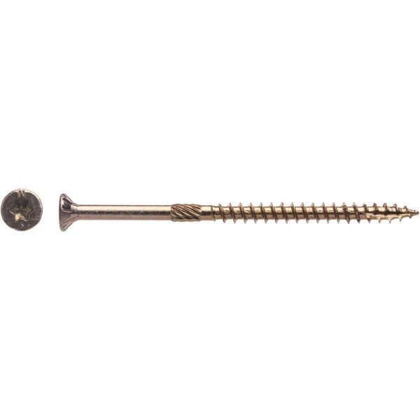 Big Timber #10 x 3-1/2 In. Yellow Zinc Flat Head Wood Screw (54 Ct., 1 Lb.) - Iieemm
