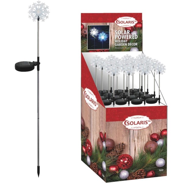 Solaris 33 In. LED Solar Snowflake Holiday Garden Stake - Iieemm