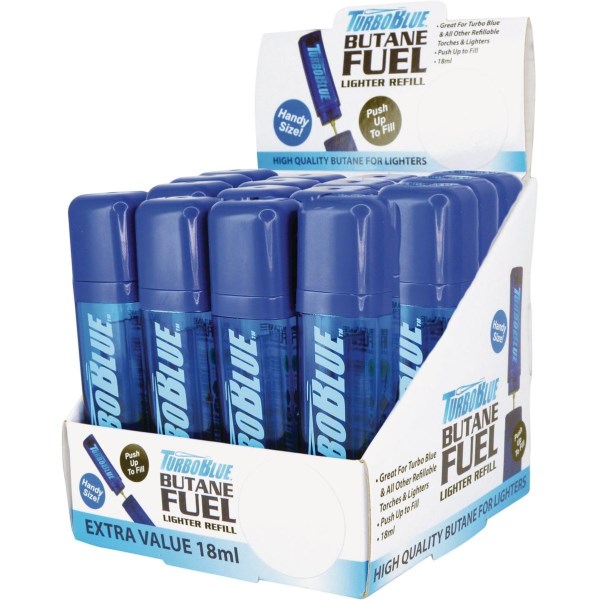 Turbo Blue 18 mL Butane Lighter Fuel Refill - Iieemm
