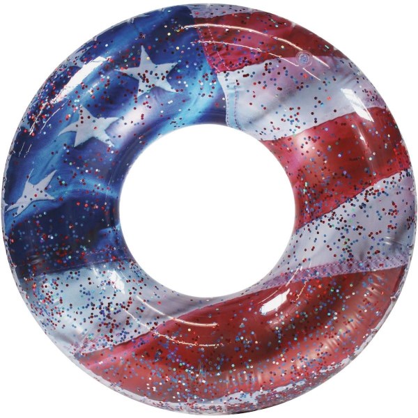 PoolCandy Stars & Stripes 48 In. Jumbo Glitter Pool Tube Float - Iieemm