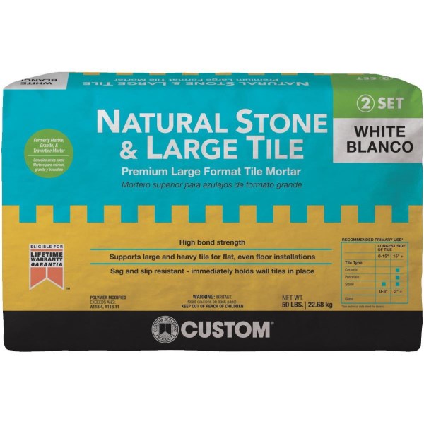 Custom Building Products 50 Lb. White Natural Stone & Large Tile Mortar - Iieemm