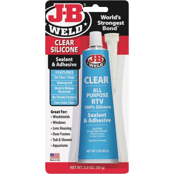 J-B Weld 3 Oz. Clear All-Purpose RTV Silicone Sealant & Adhesive - Iieemm
