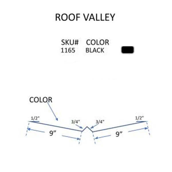IVEY 10′ 3″ BLACK ROOF VALLEY - Iieemm