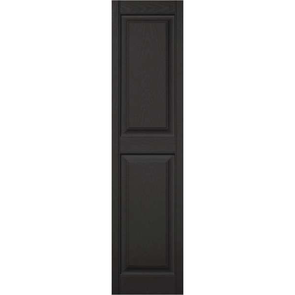 Builders Edge 15 in. x 59 in. Black Panel Shutter, (2-Pack) - Iieemm