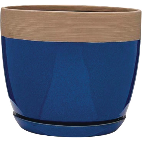 Southern Patio Ana 8 In. Ceramic Clayworks Navy Planter - Iieemm