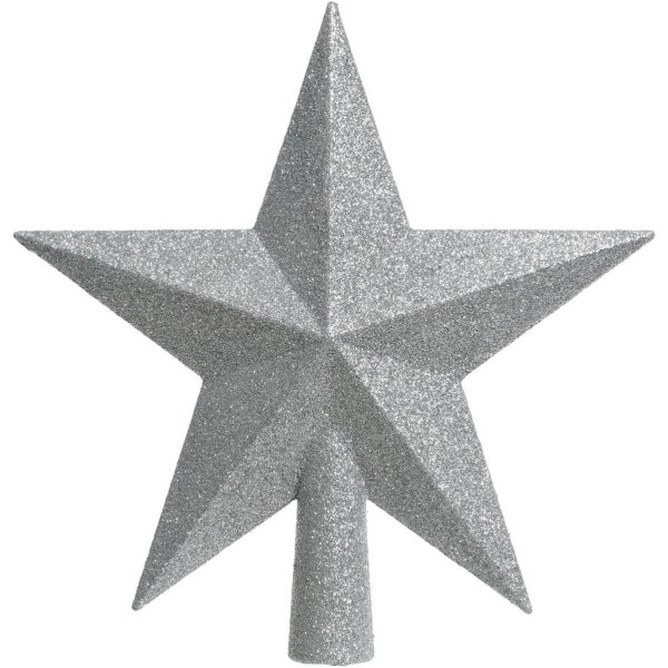 Decoris Silver 7.5 In. Shatterproof Star Christmas Tree Topper - Iieemm