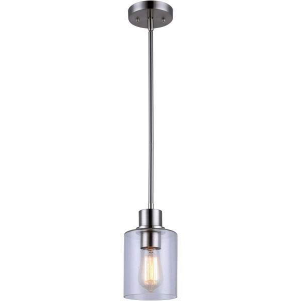 Home Impressions Portland 1-Bulb Brushed Nickel Incandescent Pendant Light Fixture - Iieemm