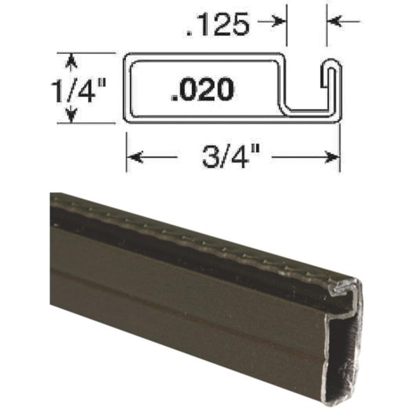 Prime-Line Make-2-Fit 3/4 x 1/4 x 94 Bronze Aluminum Screen Frame - Iieemm