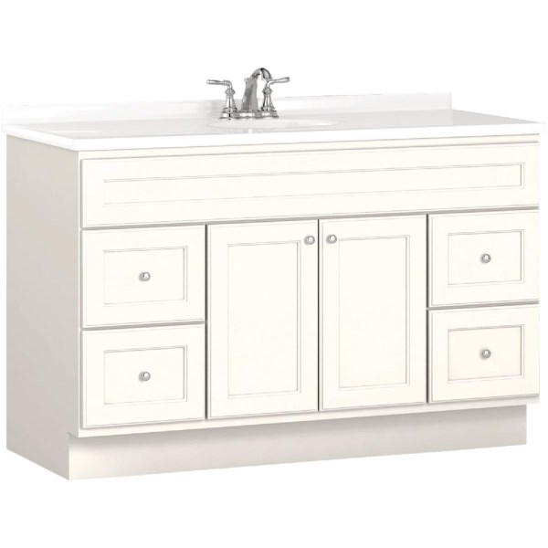 Bertch Northbrook 48 In. W x 34-1/2 In. H x 21 In. D White Vanity Base, 2 Door/4 Drawer - Iieemm
