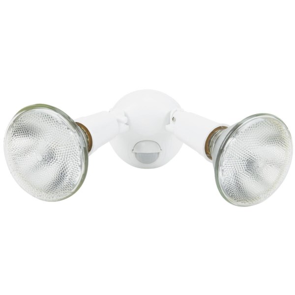 White Motion Sensing Dusk To Dawn Incandescent Floodlight Fixture - Iieemm