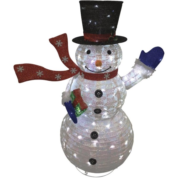 Alpine 49 In. Cool White Flashing LED Snowman Lighted Decoration - Iieemm