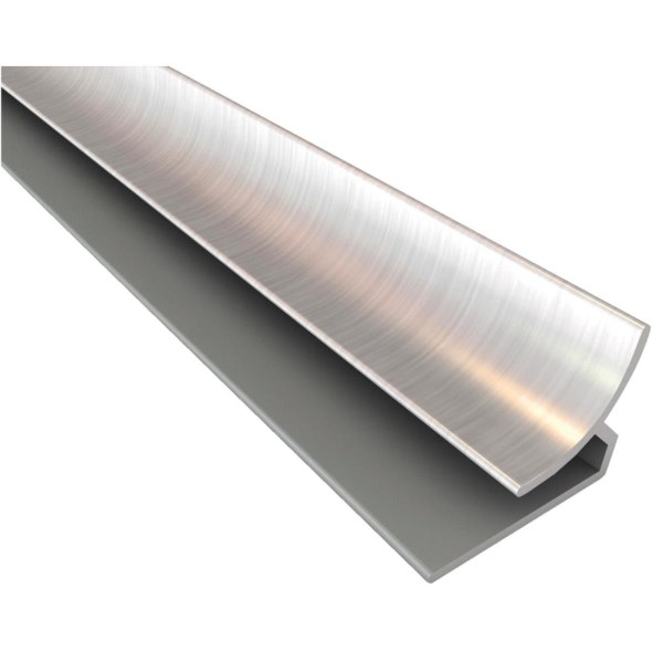 Fasade 18 In. Thermoplastic Inside Corner Backsplash Trim, Brushed Nickel - Iieemm