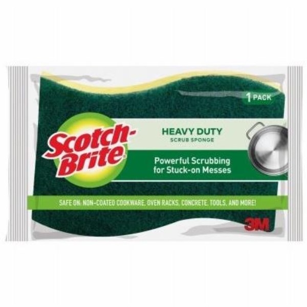 3M Scotch-Brite 4.5 In. x 2.7 In. Green Heavy Duty Scrub Heavy Duty Sponge - Iieemm