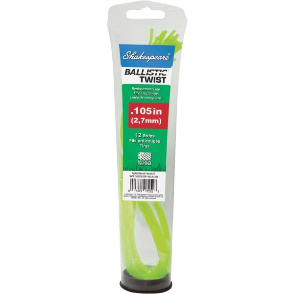 Shakespeare 0.105 In. x 18 In. Ballistic Twist Trimmer Line Strips (12-Count) - Iieemm