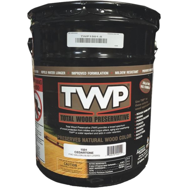 TWP1500 Series Low VOC Wood Preservative Deck Stain, Cedartone, 5 Gal. - Iieemm