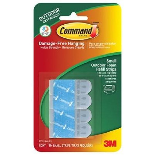 Command Outdoor Light Clips Small Foam Strips Refill (16-Count) - Iieemm