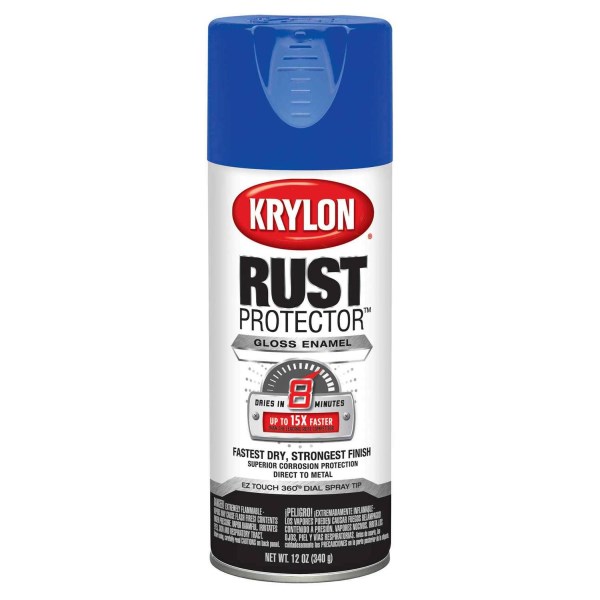 Krylon Rust Tough 12 Oz. Gloss Alkyd Enamel Spray Paint, Blue - Iieemm