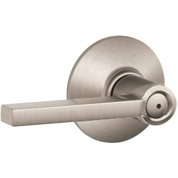 Schlage Latitude Lever Satin Nickel Bed and Bath Lock - Iieemm